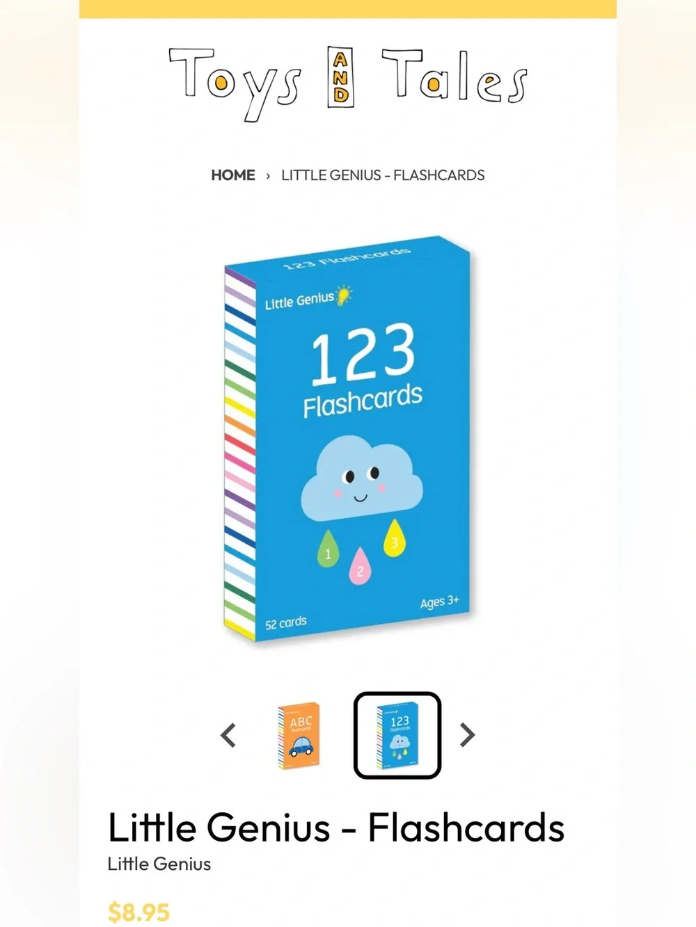Little Genius ABC & 123 Flashcards Preschool Learning Bundle Ages 3+